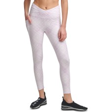DKNY Women’s Crossover-Front Tie-Dyed Leggings, Lilac, Small