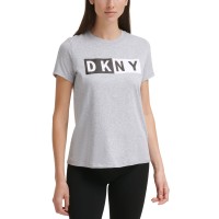 DKNY Women’s Logo T-Shirt, Grey, X-Large