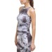 Dkny Women’s Sport High Neck Tie Dye Crop Tank, Black, Small