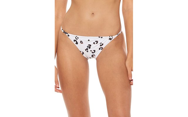  Women’s Leopard Print String Tab Side Hipster Bikini Bottom Linen L