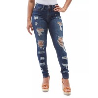 Dollhouse Juniors’ Ripped Skinny Jeans, Blue, 13/14