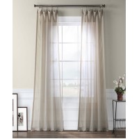 Exclusive Fabrics & Furnishings Sheer 50″ x 96″ Curtain Panel, Beige