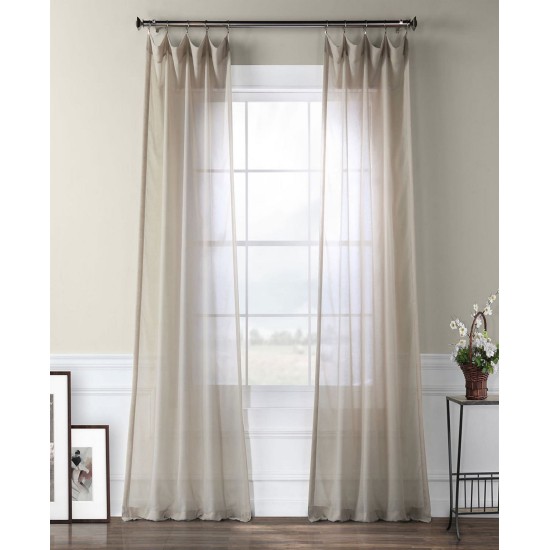 Exclusive Fabrics & Furnishings Sheer 50″ x 96″ Curtain Panel, Beige