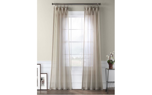 Exclusive Fabrics & Furnishings Sheer 50″ x 96″ Curtain Panel, Beige
