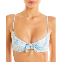 Faithfull the Brand Women's Sariska Underwire Bikini Tops, Blue, X-Small