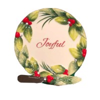 Fitz and Floyd Tartan Christmas Joyful Snack Plate & Spreader