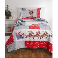 Franco Manufacturing Co Rudolph the Red-Nosed Reindeer 3-Pc. Full/Queen Quilt Set, Multi