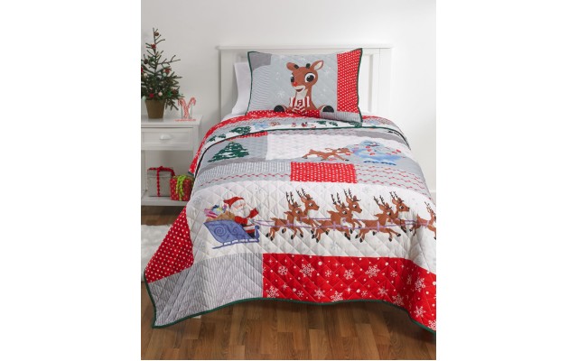  Rudolph the Red-Nosed Reindeer 3-Pc. Full/Queen Quilt Set, Multi