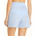 s Lou Gingham Drawstring Shorts, Blue, Small
