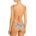  Women’s Foxy Printed Strappy Bikini Top, Pink, Medium