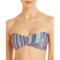 Frankies Bikinis Women’s Jeanette Metallic Bikini Top, Blue, Small