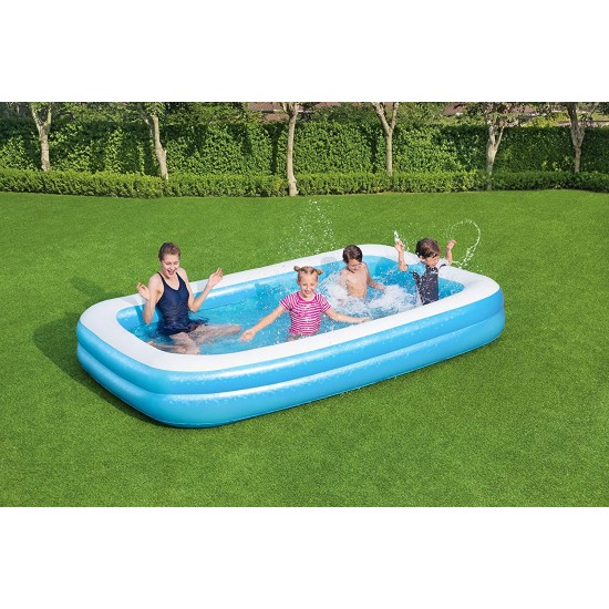 Giant Inflatable Kiddie Pool – Family and Kids Inflatable Rectangular Pool – 10 Feet Long (120″ X 72″ X 20″)