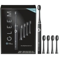 Gleem Battery Operated Power Toothbrush + 4 Replacement Heads, Black
