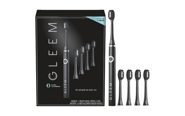  Battery Operated Power Toothbrush + 4 Replacement Heads, Black