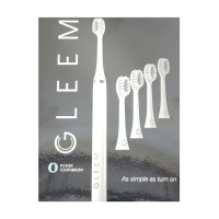 Gleem Battery Operated Power Toothbrush + 4 Replacement Heads, White