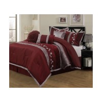Grand Avenue Stella Wine 7-piece Bedding Comforter Set, Wine, California King