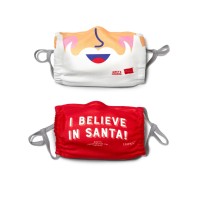 Hanes Adult Santa Pack I Believe Mask, 2 Pack