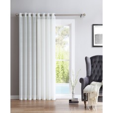 HLC.me Lumino by Perth Semi Sheer Grommet Patio Door Panel, White, 100 X 84