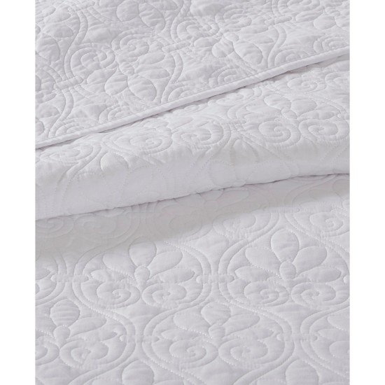 Home Essence Vancouver Solid Reversible Bedspread Set, White, King