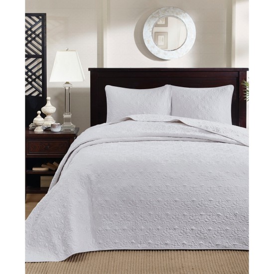 Home Essence Vancouver Solid Reversible Bedspread Set, White, King