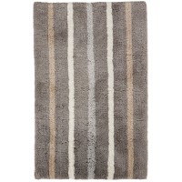 Hotel Collection 22×36 Contrast Stripe Rug Bedding, Beige,