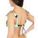  Juniors’ Floral Camo Printed Bralette Bikini Top, Aqua/Multi, Large