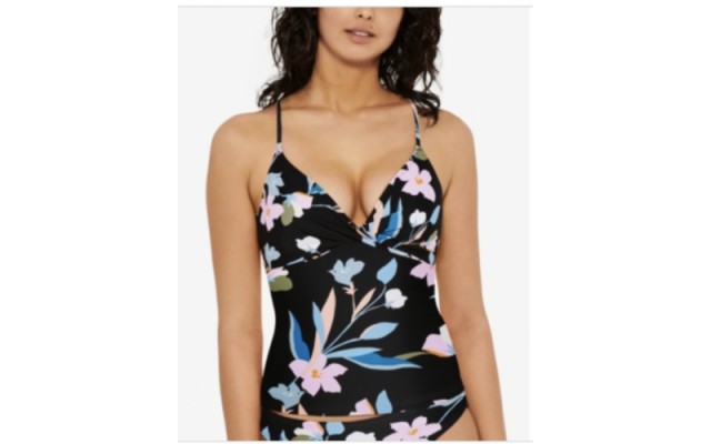 Juniors’ Flourishing Floral Tankini Top, Multi, Large