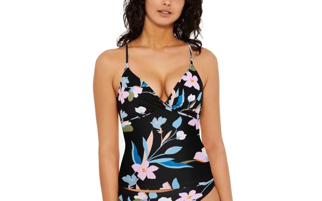  Juniors' Flourishing Floral Tankini Top,, Multi, X-Large