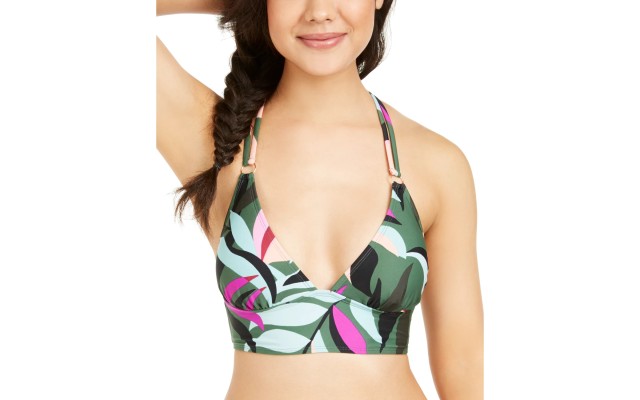  Juniors' Hyper Tropics Printed Bikini Top,, Multi, Medium