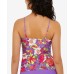  Juniors’ Impressionist Bloom V-Wire Tankini Top, Purple/Multi, Large