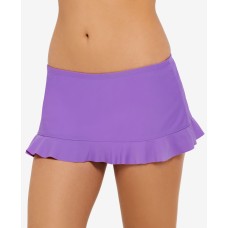 Hula Honey Juniors’ Impressionist Ruffled Swim Skirt, Purple, XL