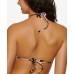  Juniors’ Luna Floral Triangle Bikini Top, Black/Multi, Small