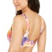  Juniors’ Palm Play Printed Side-Knot Bralette Bikini Top,Orange, Medium