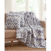 Infinity Home Infinity Home 3 Pc Vesper Stripe Decorative Pillows and Throw set, Navy, 50×60