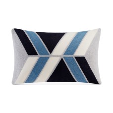 Ink+Ivy Aero 12″ x 20″ Embroidered Abstract Oblong Decorative Pillow, Blue