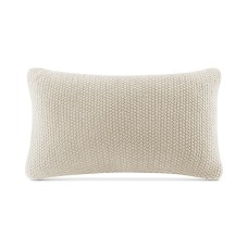Ink+Ivy Bree Chunky-Knit 12″ x 20″ Oblong Pillow Cover, Ivory