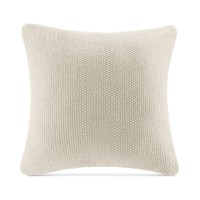 INK+IVY Bree Chunky-Knit 26″ Square European Pillow Cover, Ivory