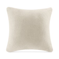 INK+IVY Bree Chunky-Knit 26″ Square European Pillow Cover, Ivory