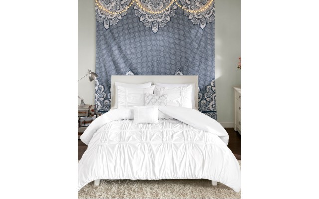  Benny 4-Pc. Twin/Twin XL Duvet Set Bedding, White