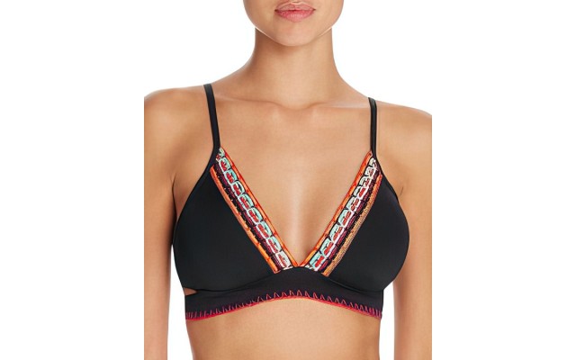  Women’s Bali Hai Banded Triangle Bikini Top Black M