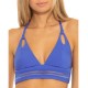  Women’s Queensland Rib Ribbed Banded Halter Bikini Top Blue L