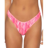 Isabella Rose Womens Tie Dye High Leg Bikini Bottom, Pink, Medium