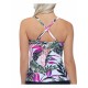  Aloha Palms Printed Tankini Top,  Women's Swim, Multi, 8