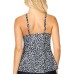  Animal Kingdom Scorpio Printed Underwire Tankini, Black/White, 10