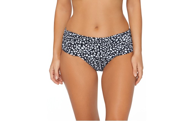  Animal Kingdom Tahiti Printed Bikini Bottom, Black/White, 16