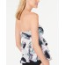  Costa Rica Tiered Tankini Top, White/Multi, 6