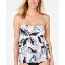 Island Escape Costa Rica Tiered Tankini Top, White/Multi, 6