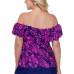  Plus Size La Flor Underwire Tankini Top, Pink/Navy 24W