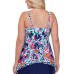 Plus Size Palm Beach Underwire Tankini Top, Multi, 18W