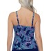  Sea Breeze Printed Underwire Tankini Top, Navy, 16